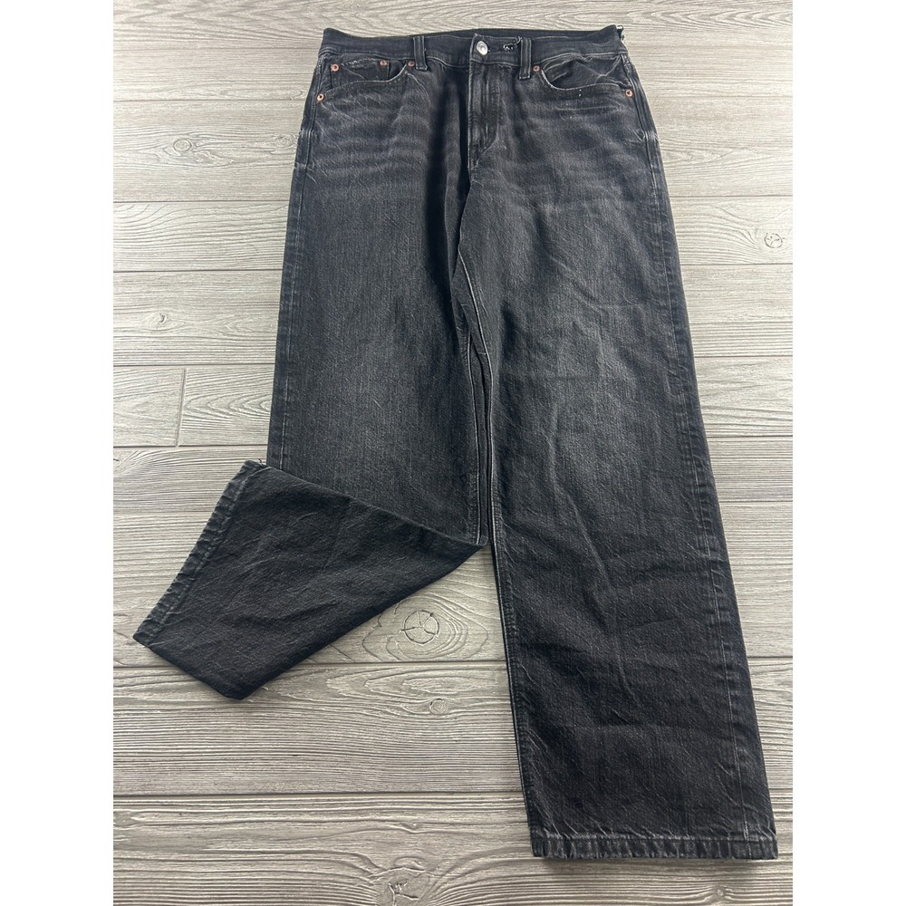 American Eagle Black Ex-Boyfriend Jeans Comfort Stretch Waistband Womens Size 6